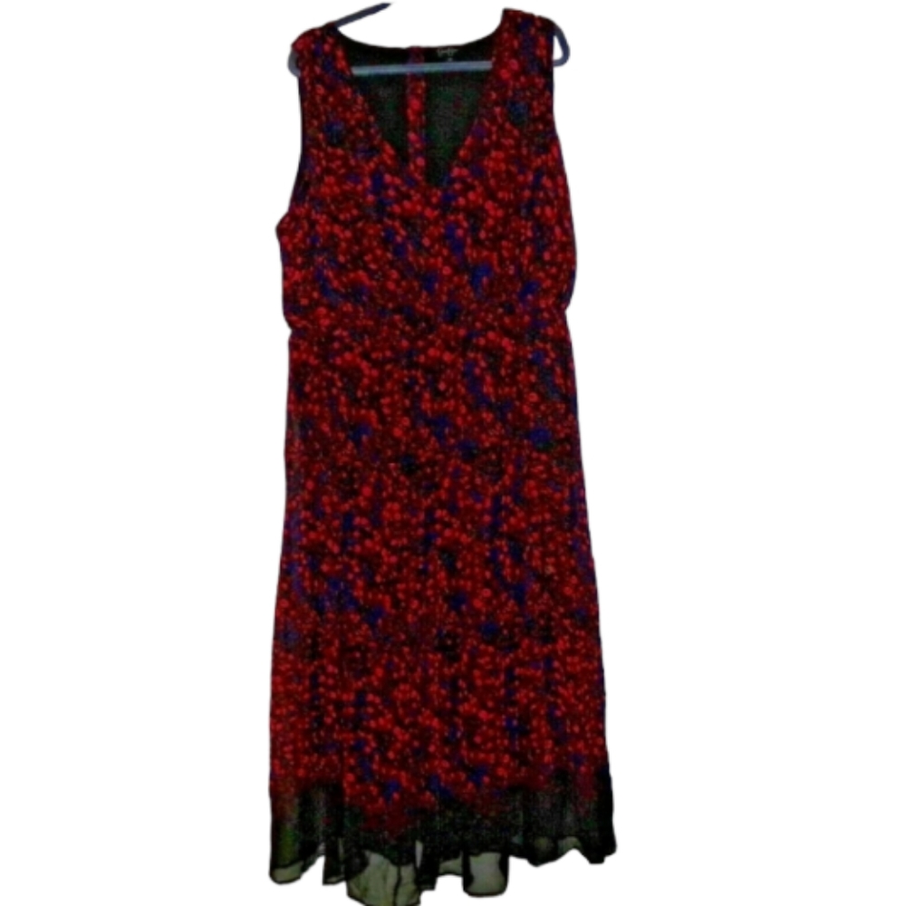Jessica Simpson Women's Plus Size Flowy Fall Colors Midi Dr…